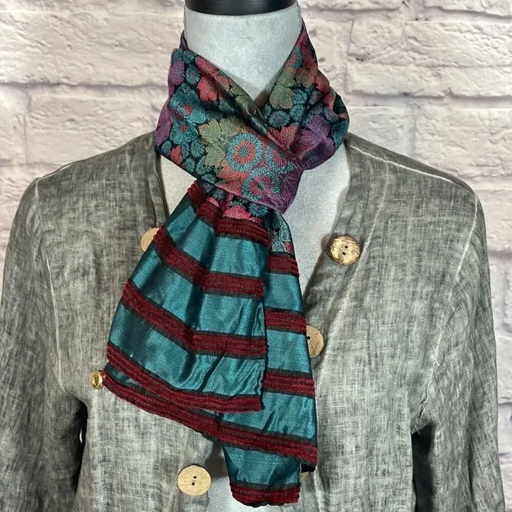 Vintage Honey Italian silk brocade and chenille scarf